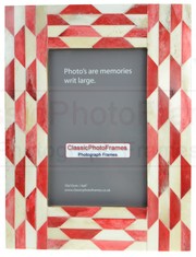 4 x 6 Rose and ivory coloured geometric pattern photo frame